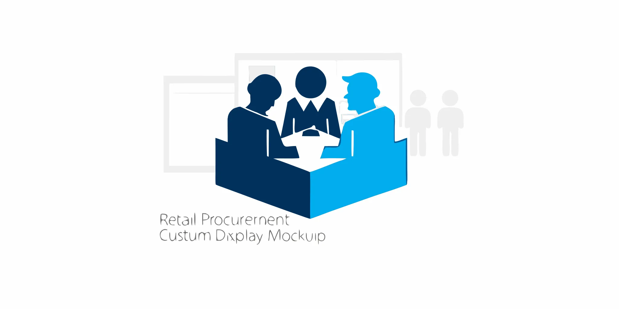 Retail procurement team reviewing a custom display fixture mockup