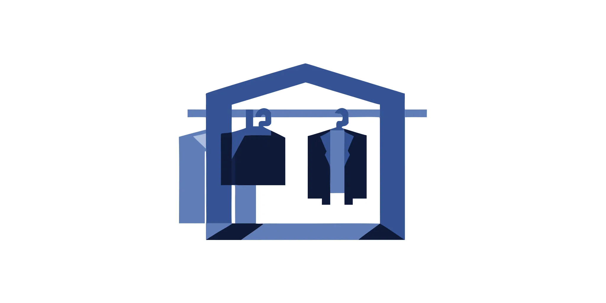 Custom wood and metal retail fixtures on display in a retail clothing store
