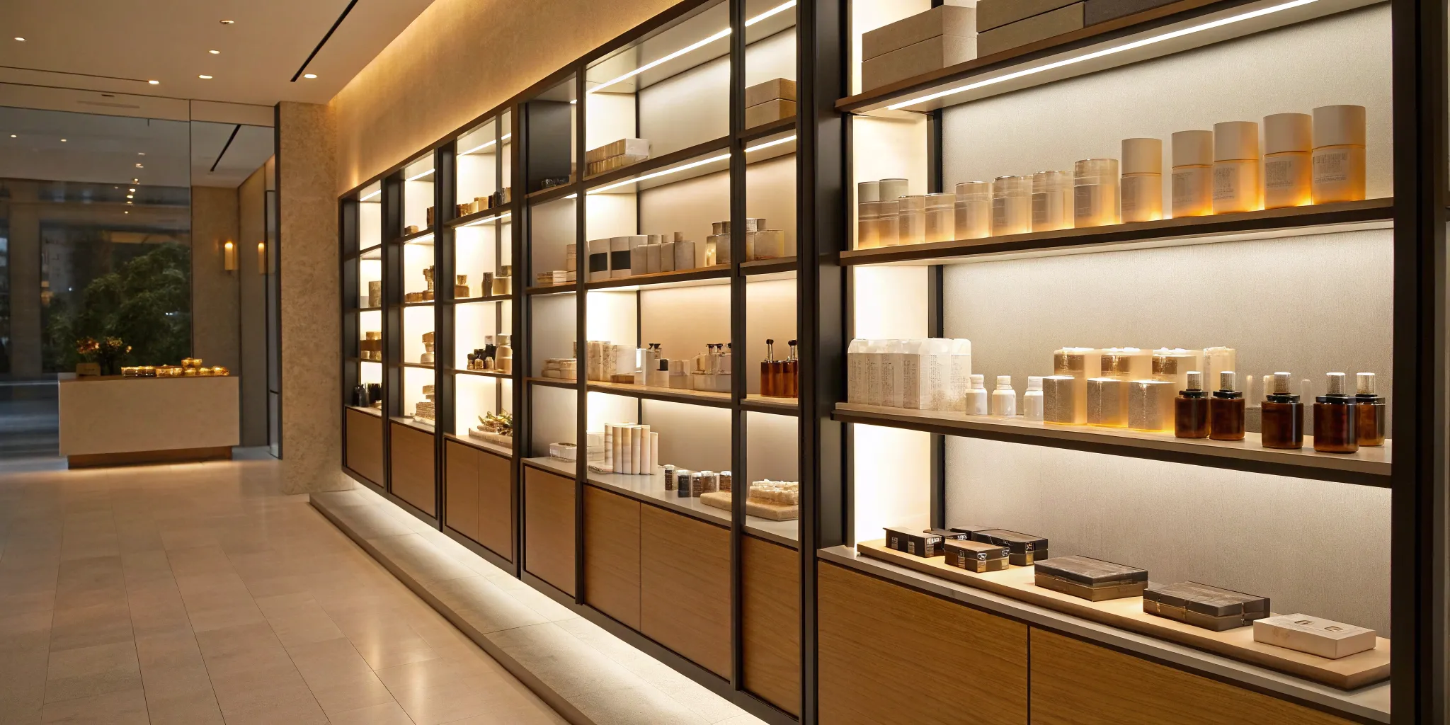 A retail store applying merchandising best practices with organized, well-lit product displays.