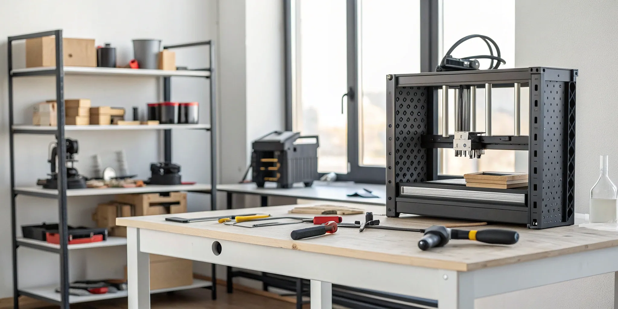 Prototyping tools in a workshop, ready for the path to production.