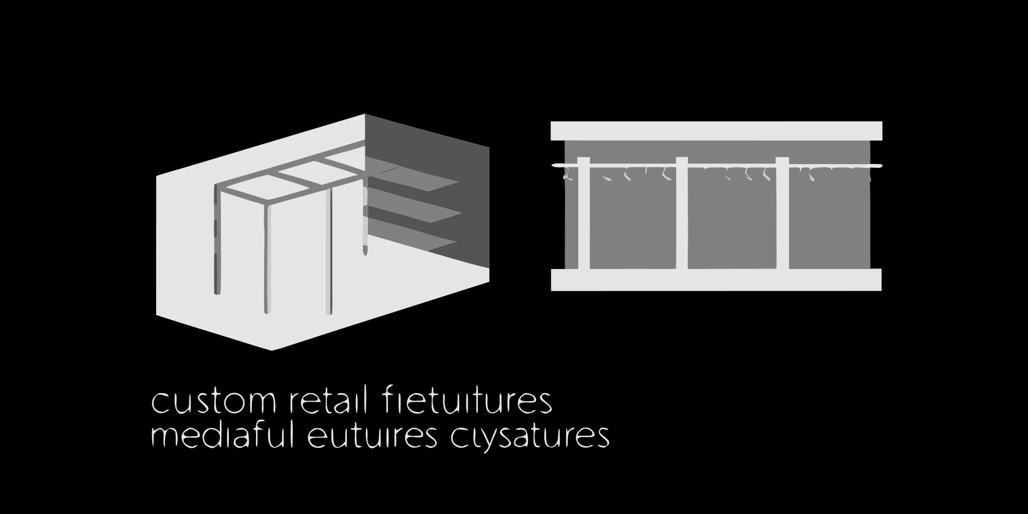 Modern retail showroom showcasing custom retail fixtures in wood, metal, acrylic, and glass