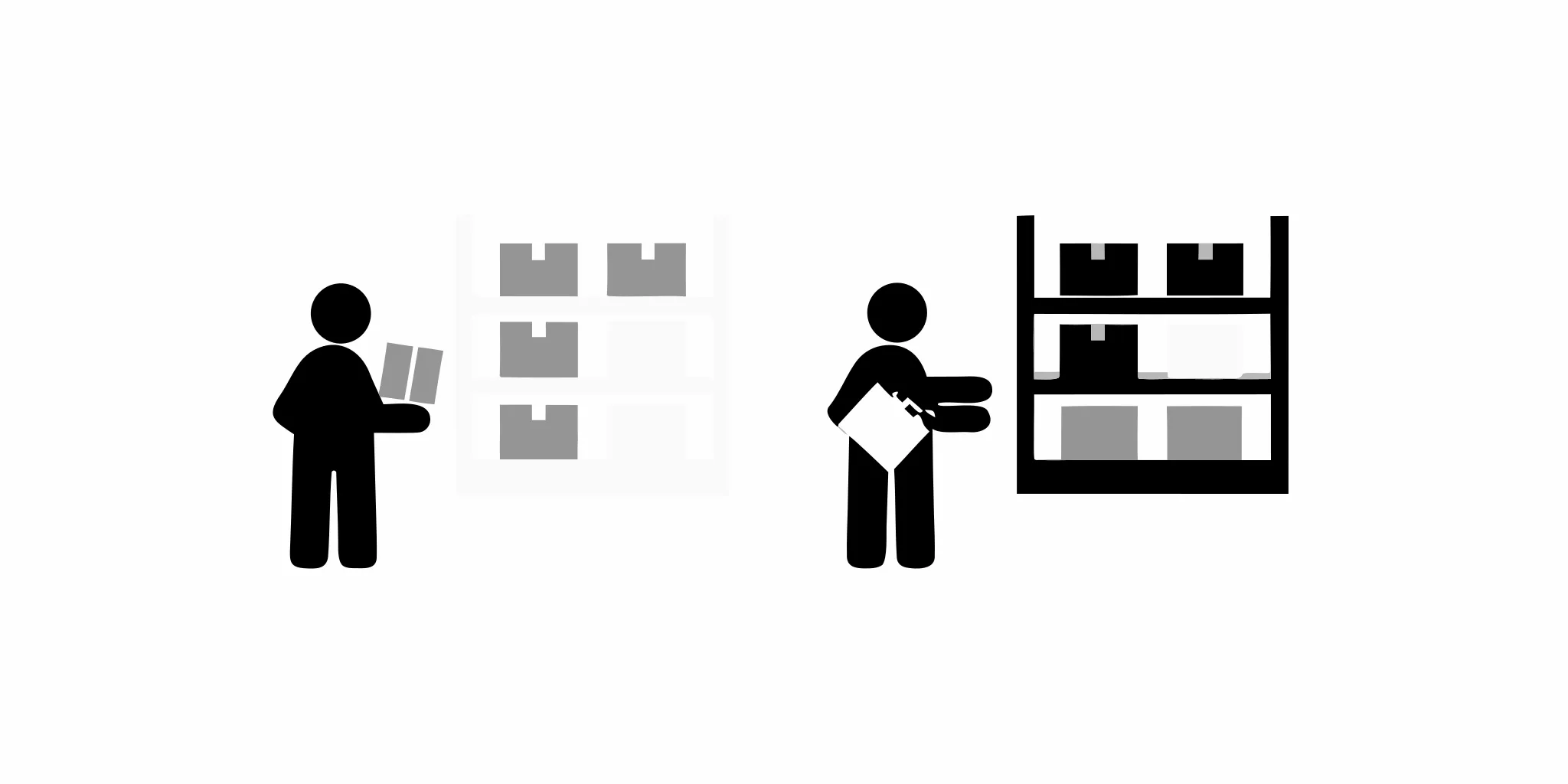 Warehouse manager and supplier reviewing custom retail store fixtures