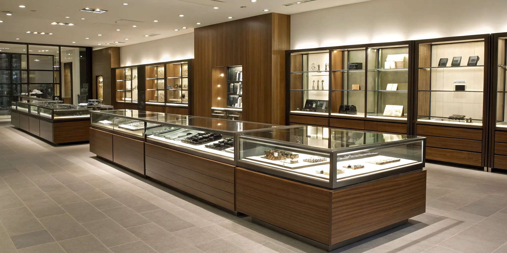 Sleek retail fixtures enhance brand strategy and elevate product displays.