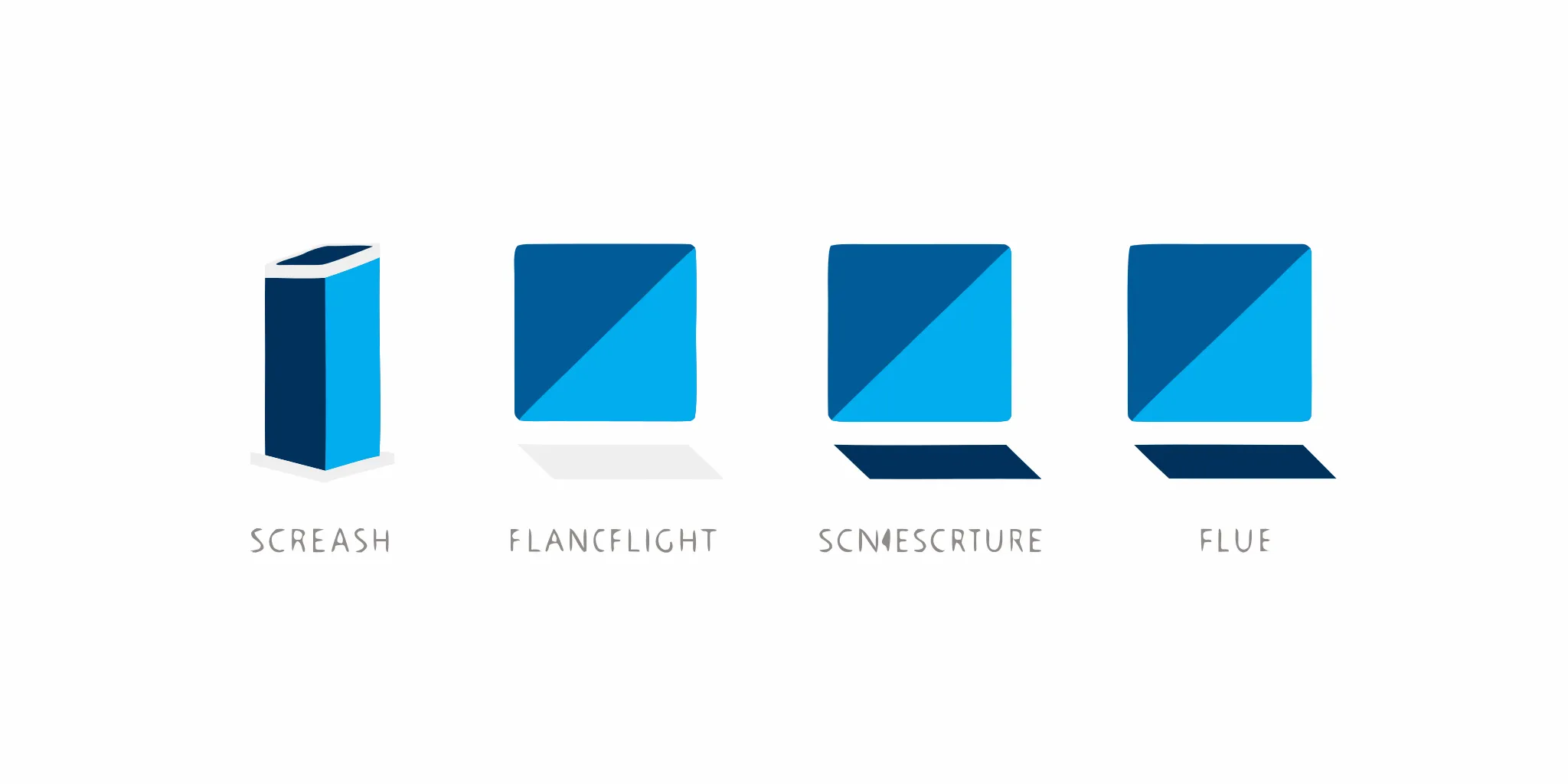 The four main types of digital signage displays represented by labeled icons.