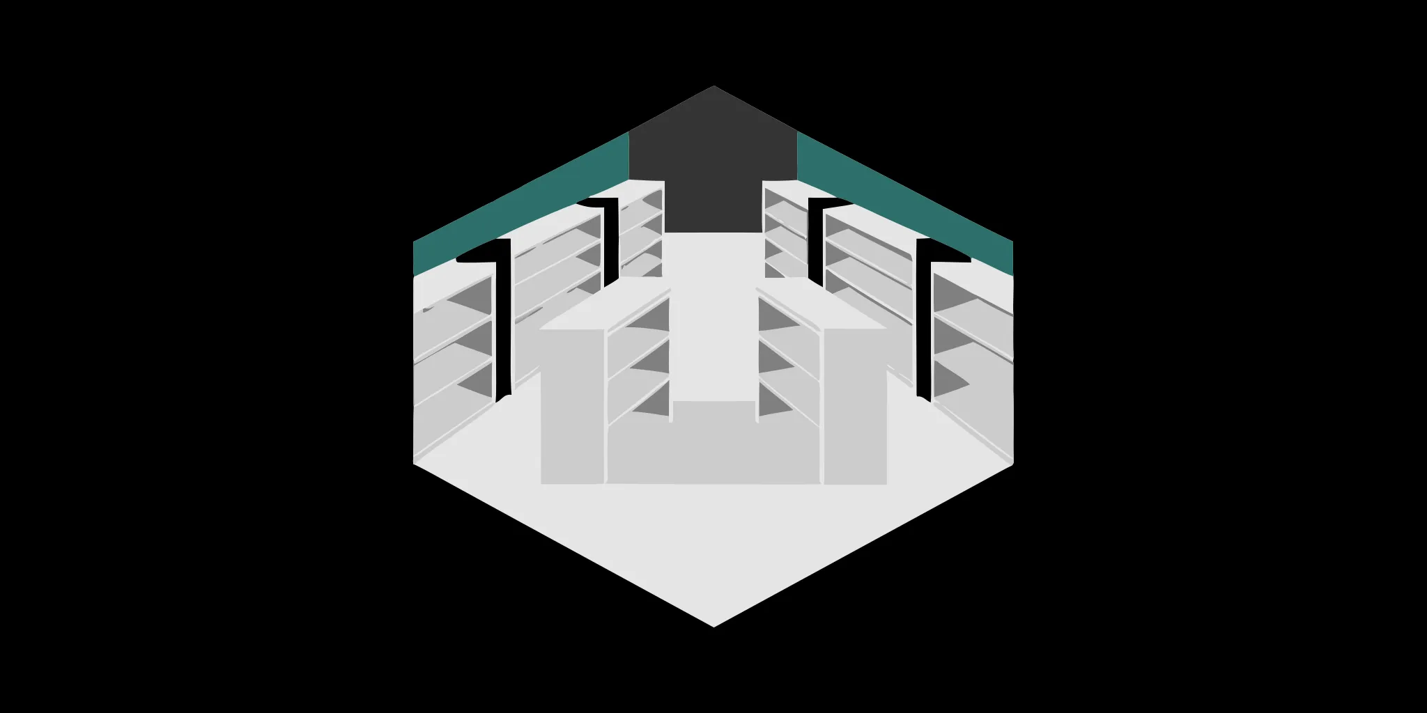 SAP integration connecting systems in a retail store environment with shelves and aisles.