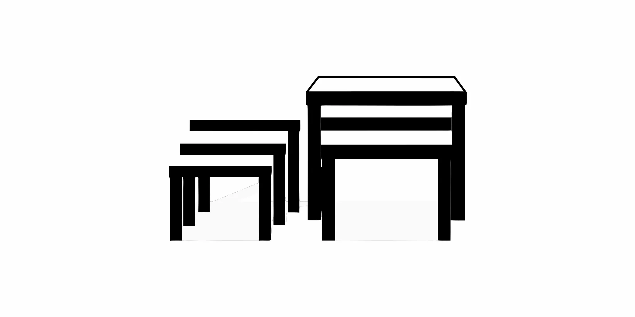 A set of three black retail nesting tables from our ultimate guide.