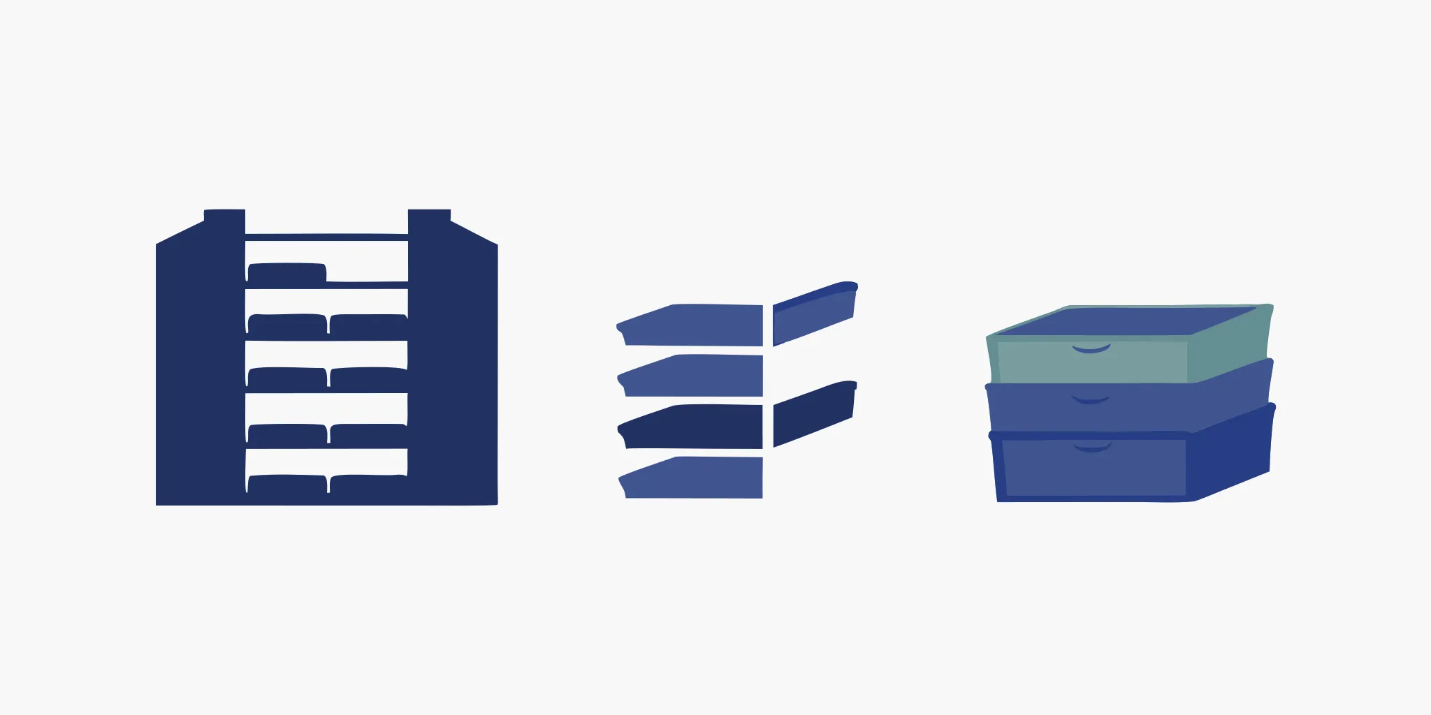 A retail pegboard display with shelves, bins, and hooks for organizing store merchandise.