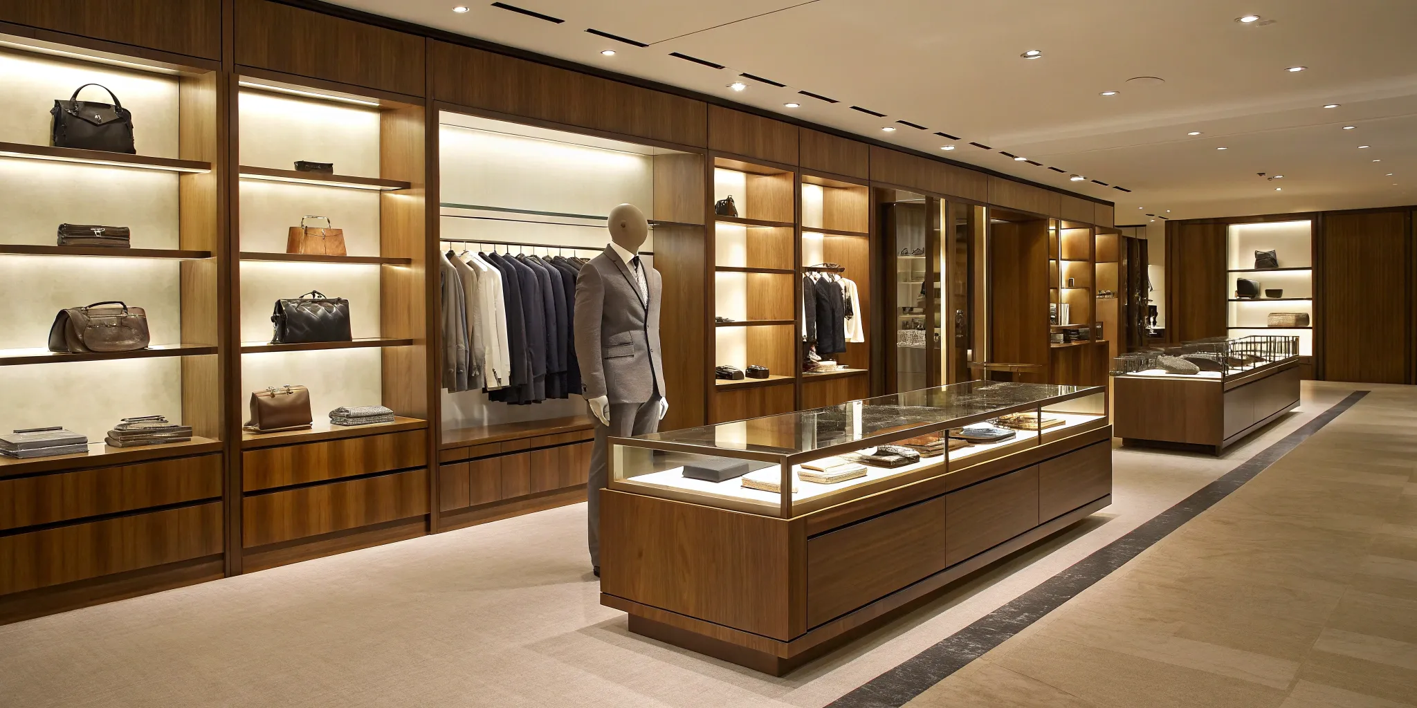 Retail fixtures enhance retail space.