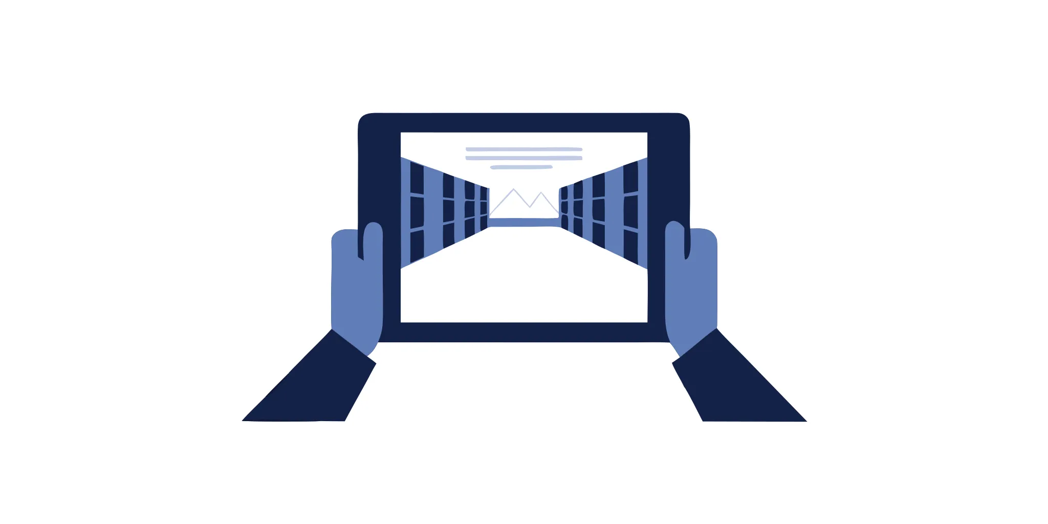 Using a tablet to manage inventory control systems in a warehouse.