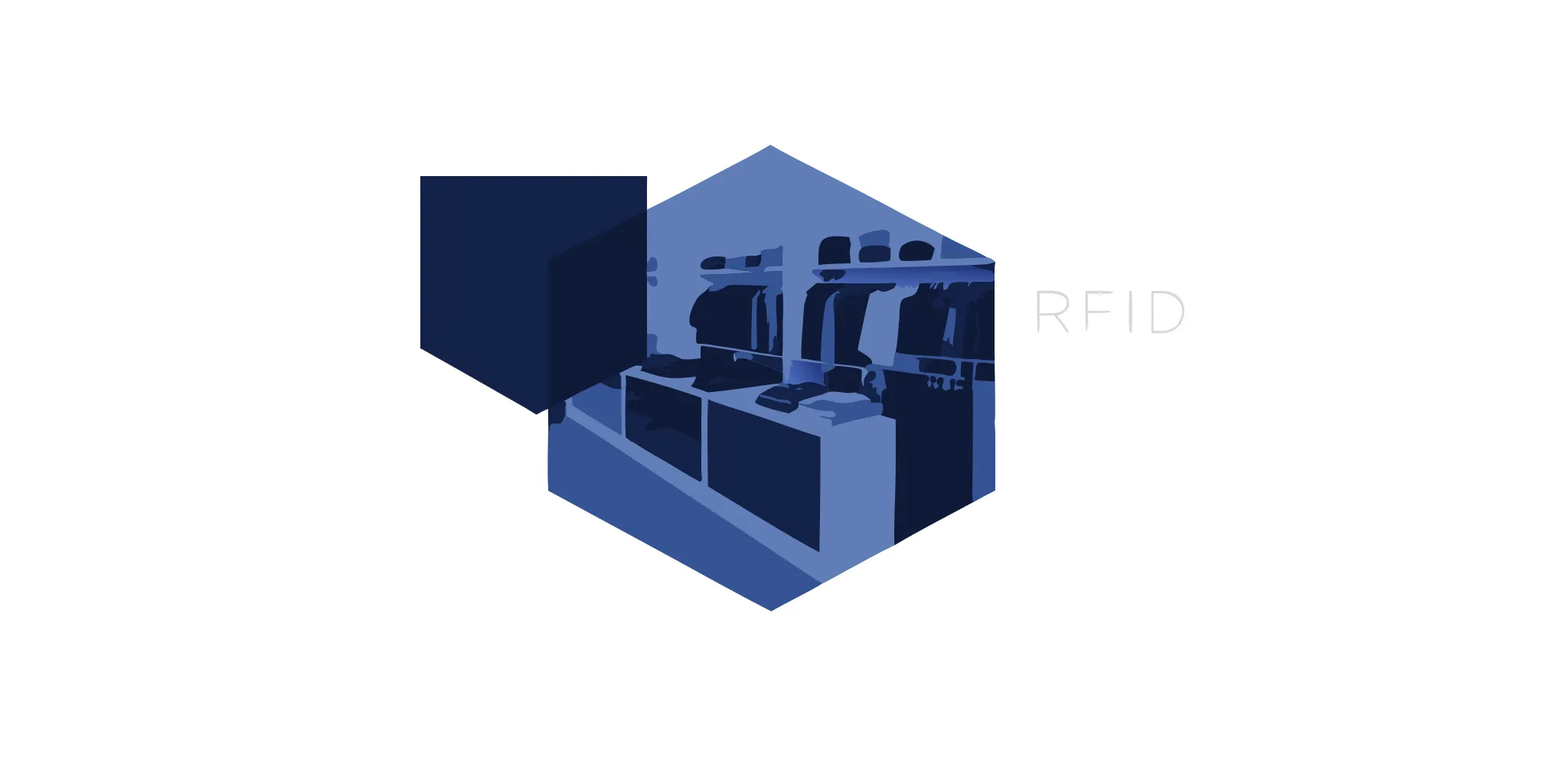 RFID labels on clothing for streamlined inventory management in a retail store.