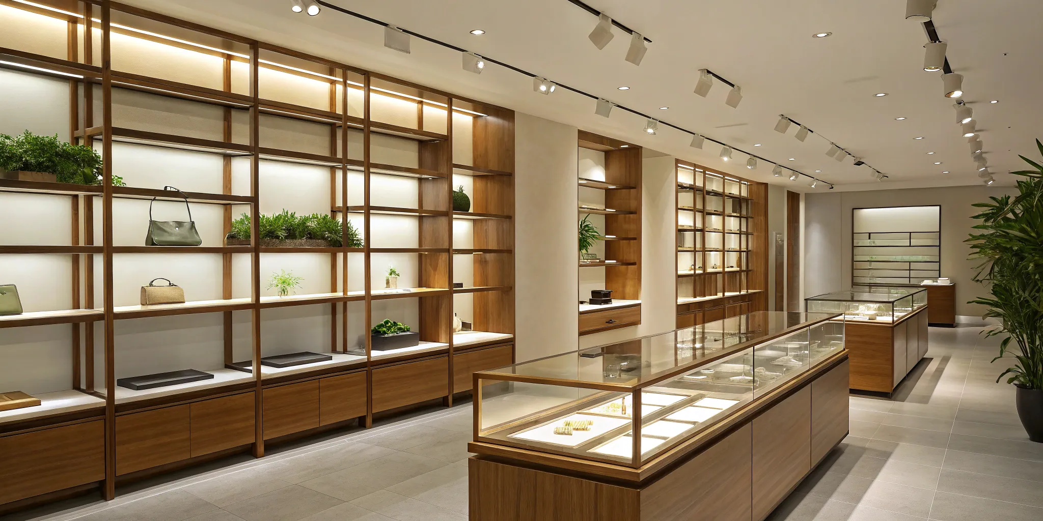 A modern retail store showing the impact of professional store design services on layout and lighting.