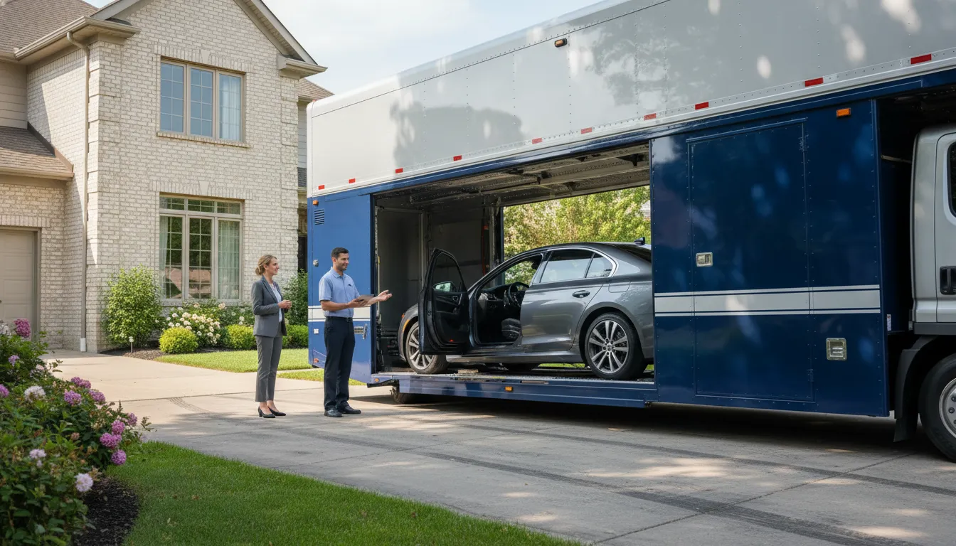 Open carrier loading vehicle for eBay Motors car shipping