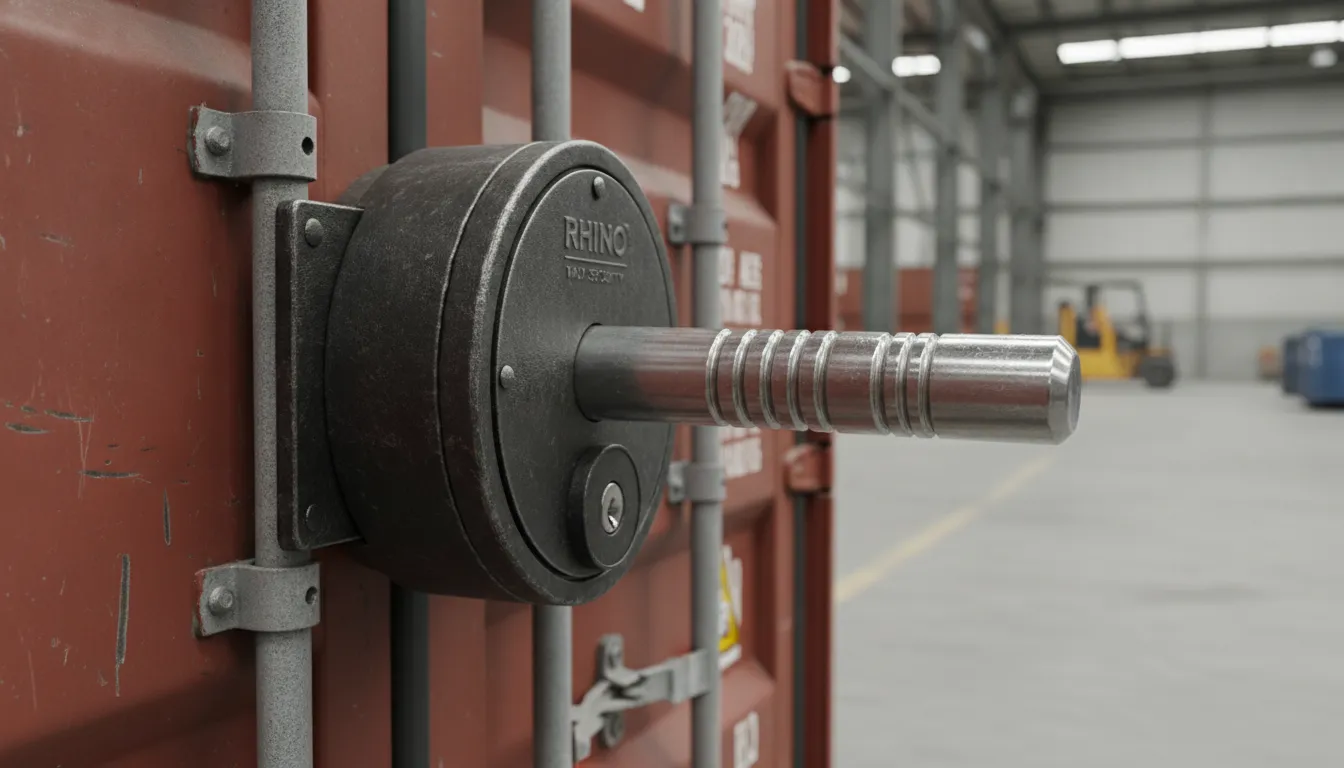 RHINO heavy-duty container lock with extra-thick hardened steel body for maximum security