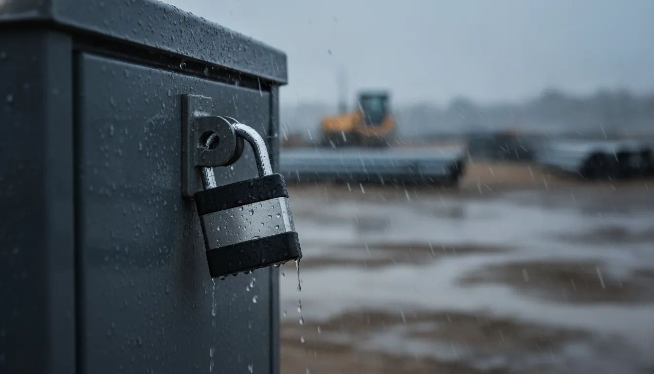 Best weatherproof padlock securing outdoor equipment in heavy rain