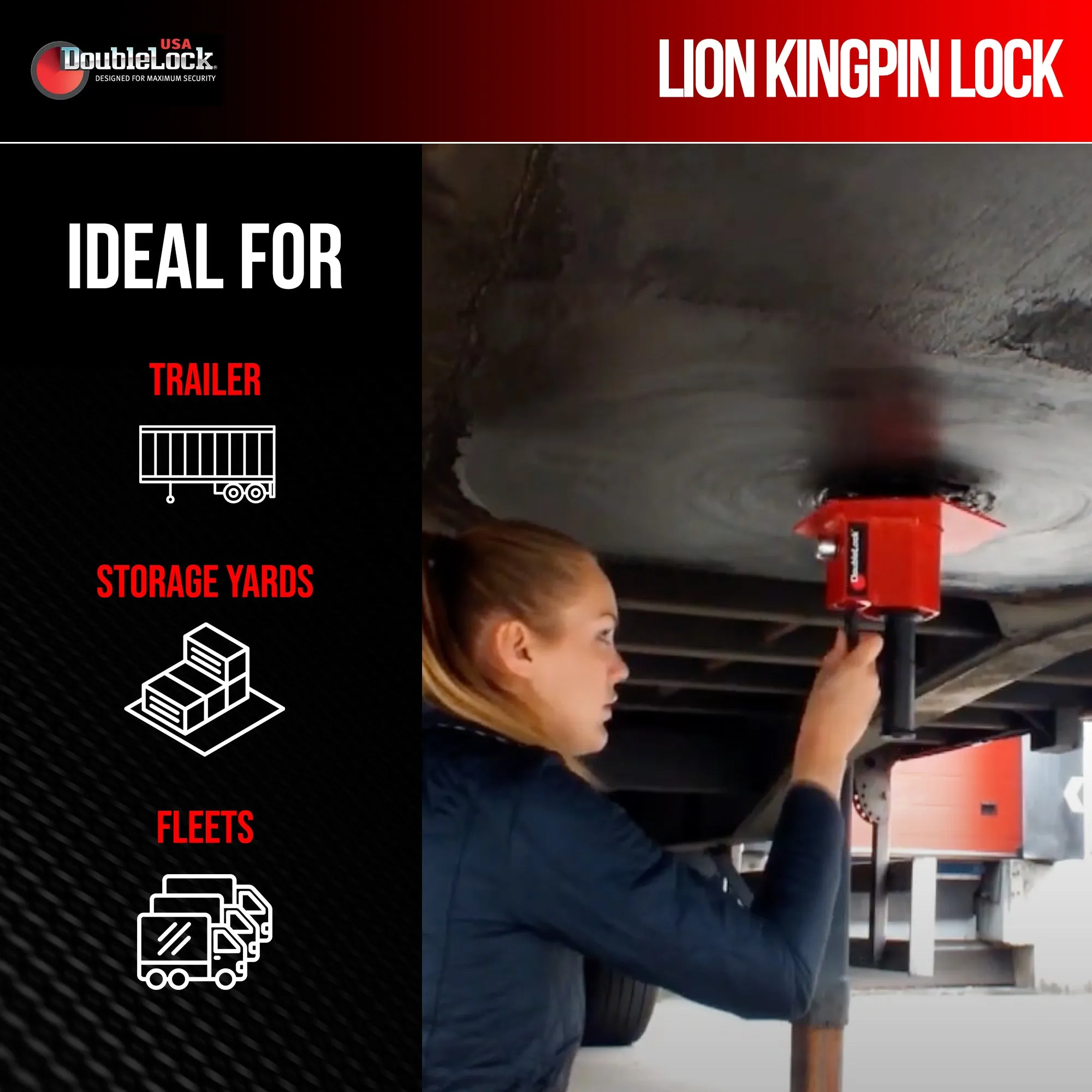 King pin lock placement for semi-trailer theft prevention