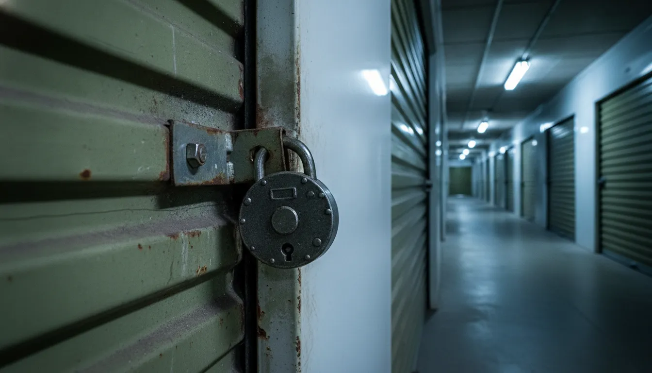 Disc lock fitted closely to a storage unit sliding latch