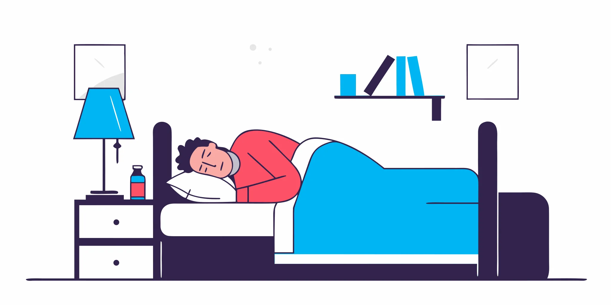 A patient resting peacefully in a calm bedroom at night, supporting sleep apnea care planning