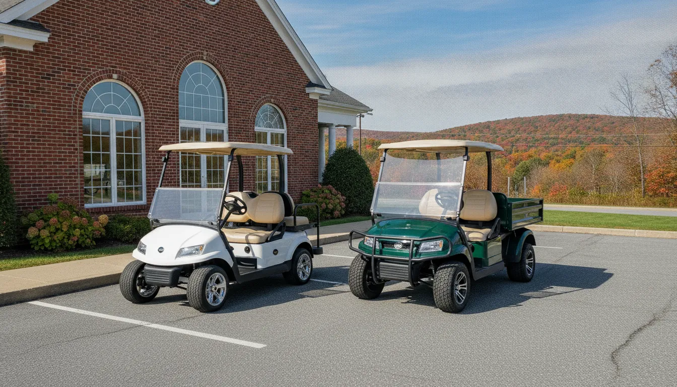 Golf cart cost factors including battery, seating, condition, and accessories