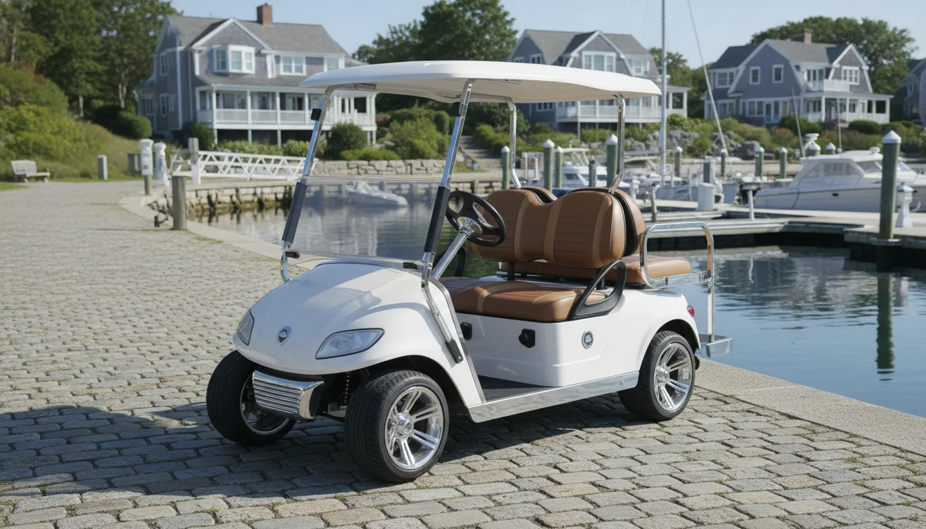 Golf carts near me for coastal New England marina communities