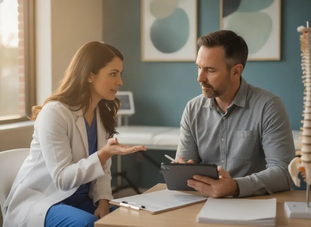 Clinician discussing a personalized chiropractic care plan