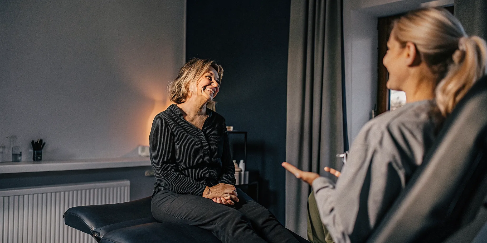 Wellness consultation between a patient and practitioner at a medical clinic