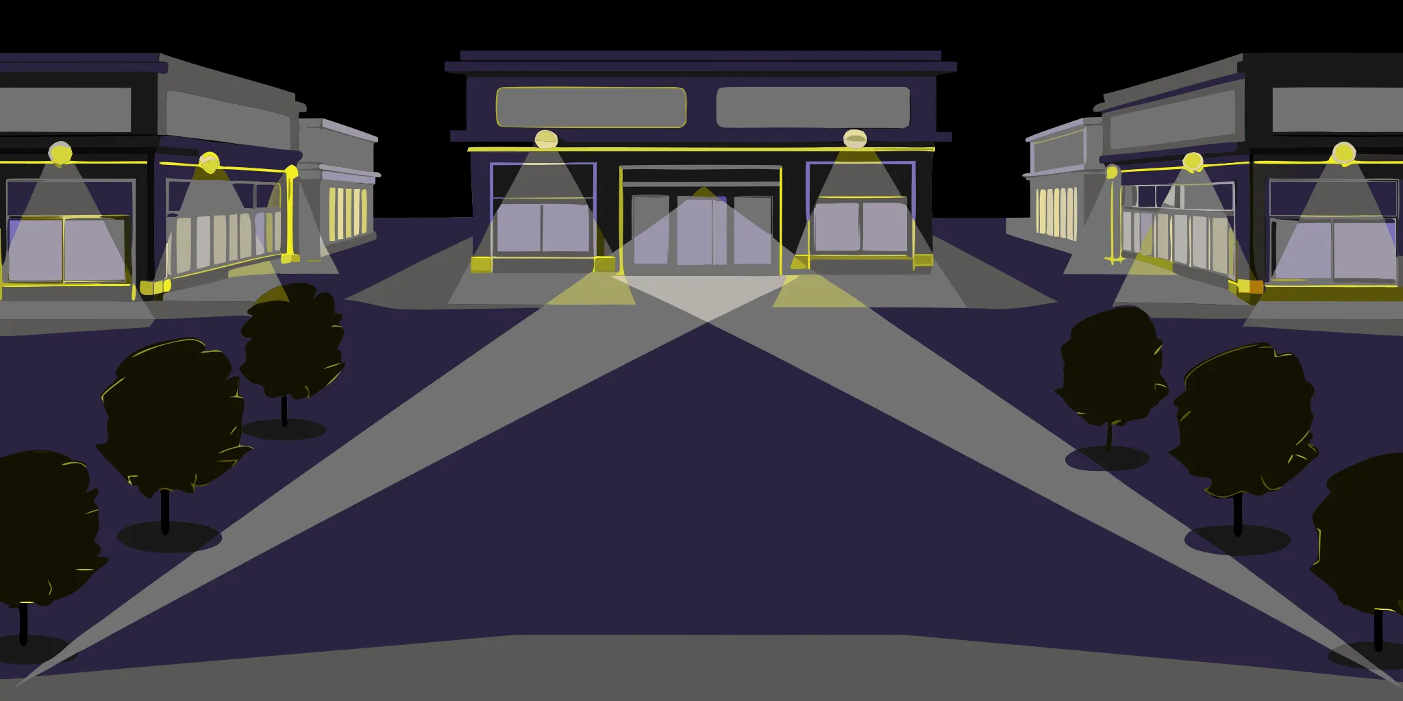 Illustration of planning a multi-location signage rollout with storefront signs across multiple buildings in a city