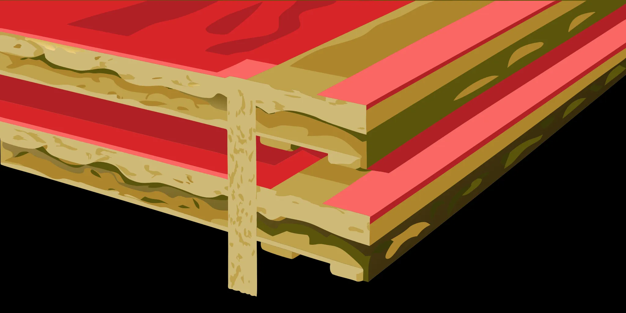 Cross-section illustration showing how block-out vinyl prevents light transmission in double-sided pole banners