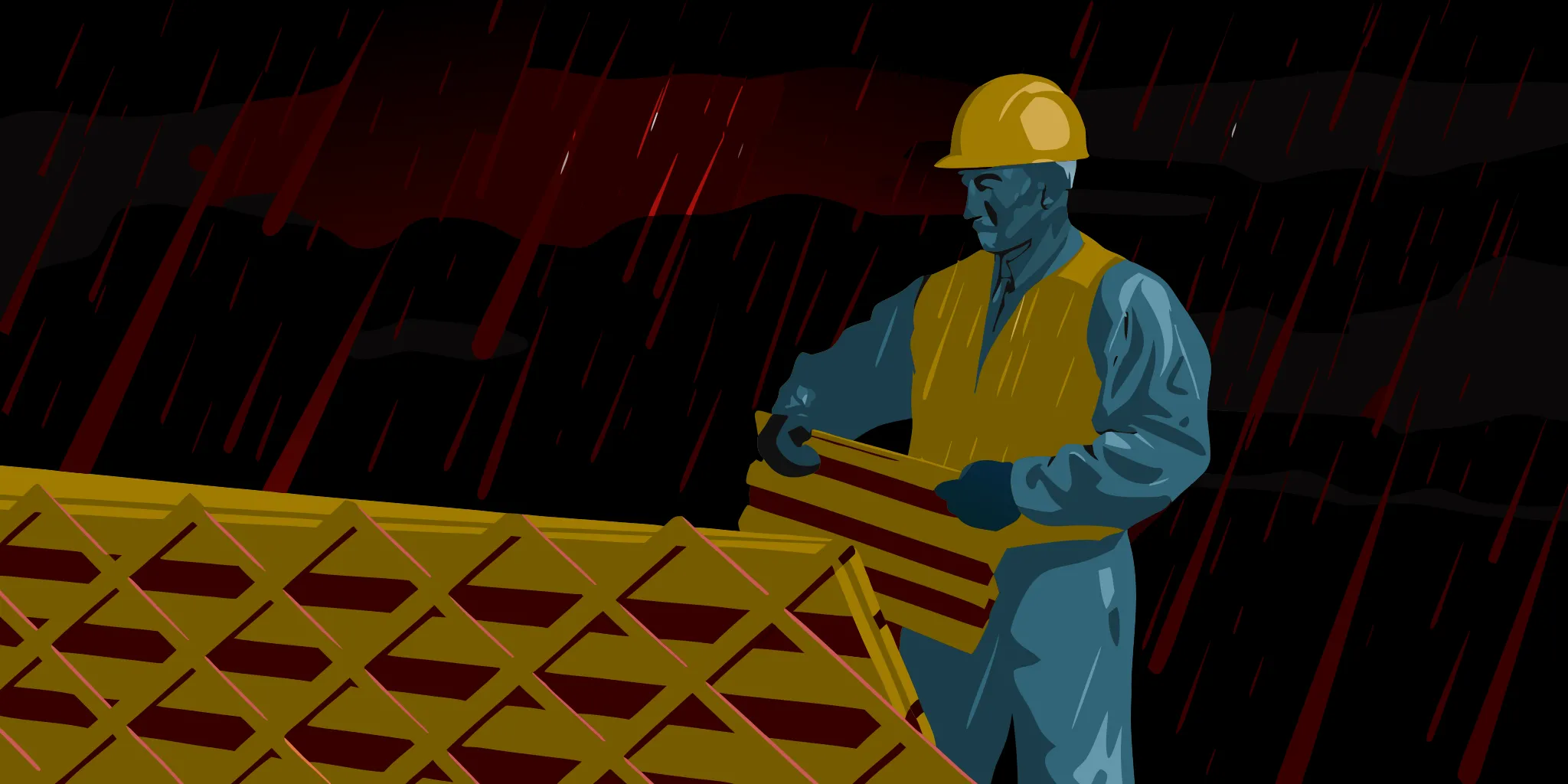 Construction manager comparing materials for durable construction site signs