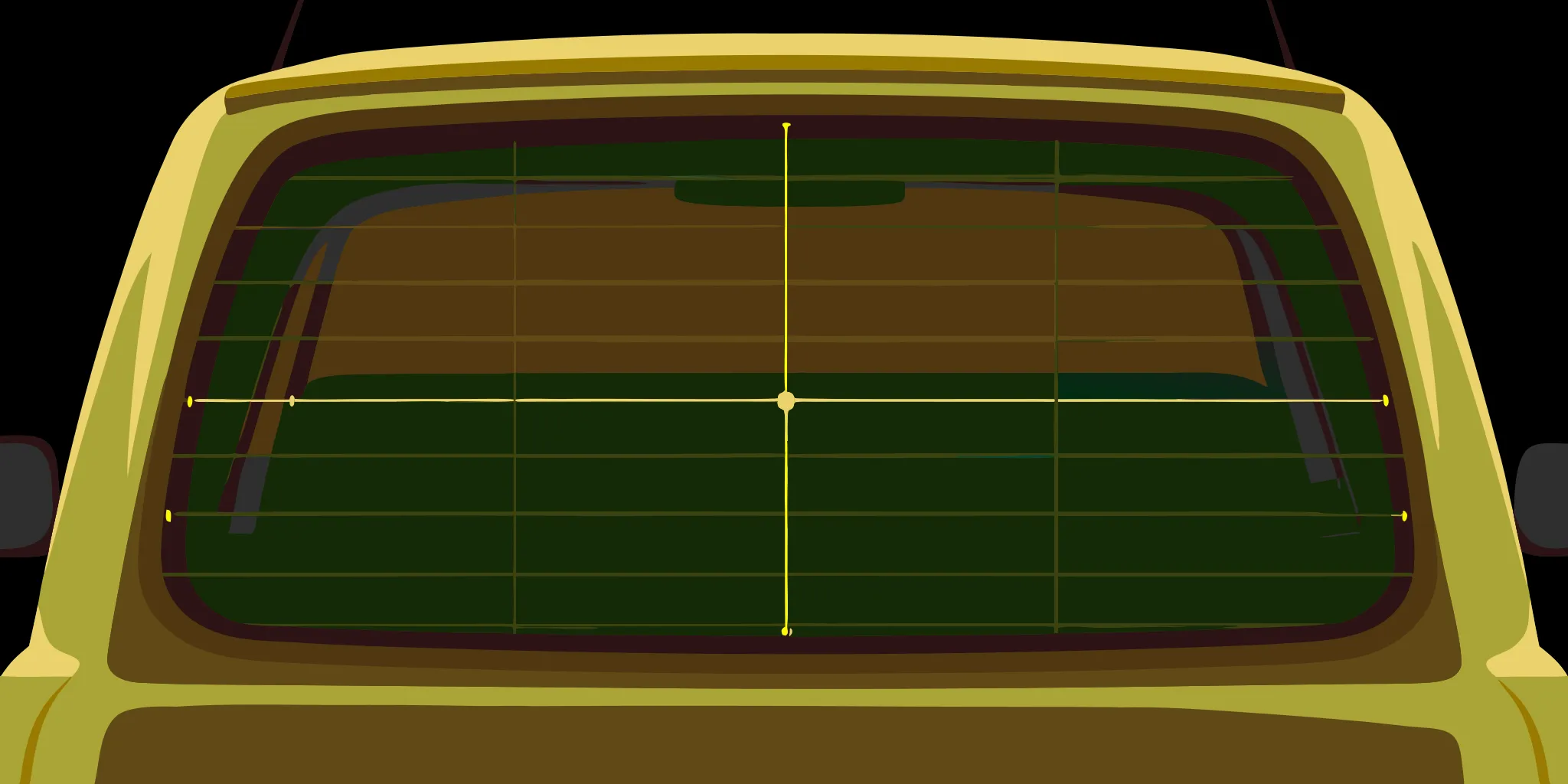 Measuring car rear window glass surface for custom vinyl decals