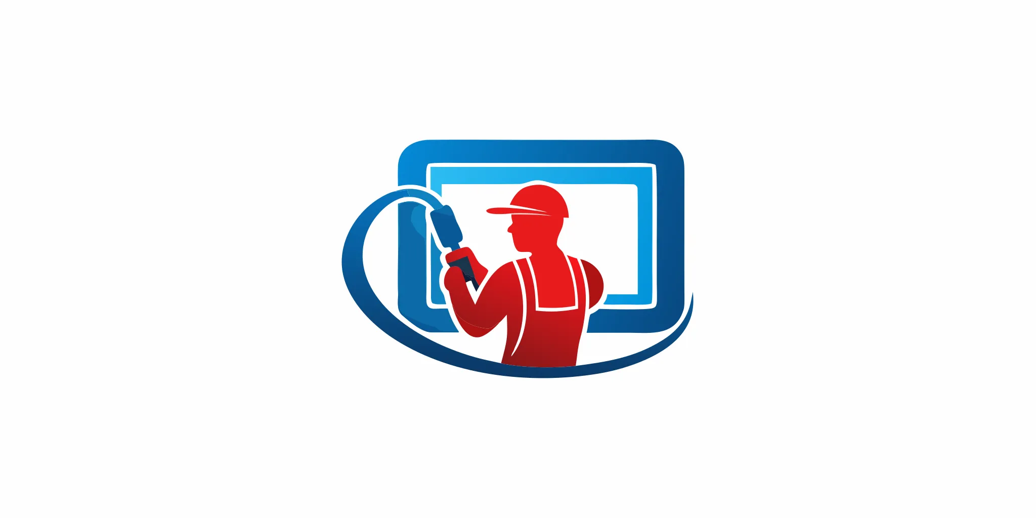 Professional plumber checking sewer camera inspection screen on a monitor