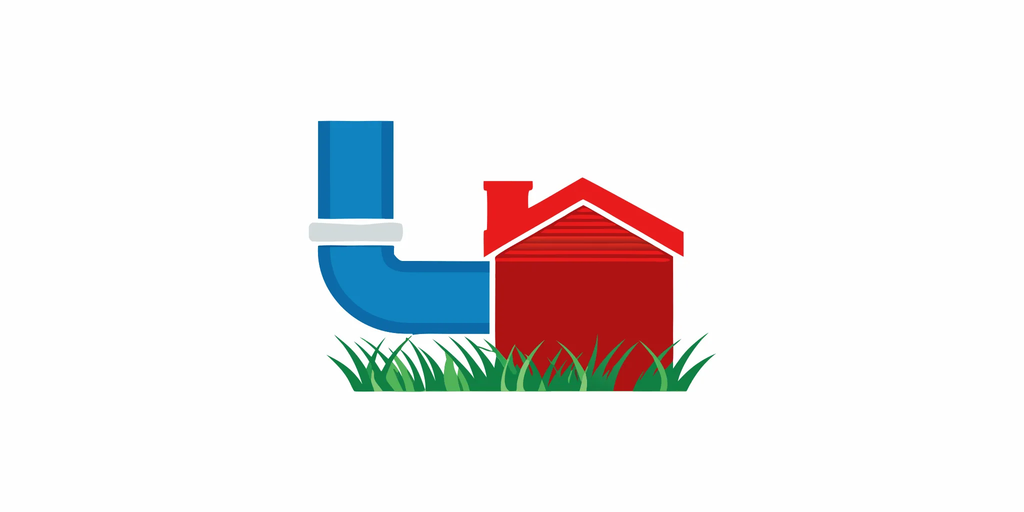 Standard residential sewer cleanout pipe with a white cap in a green yard