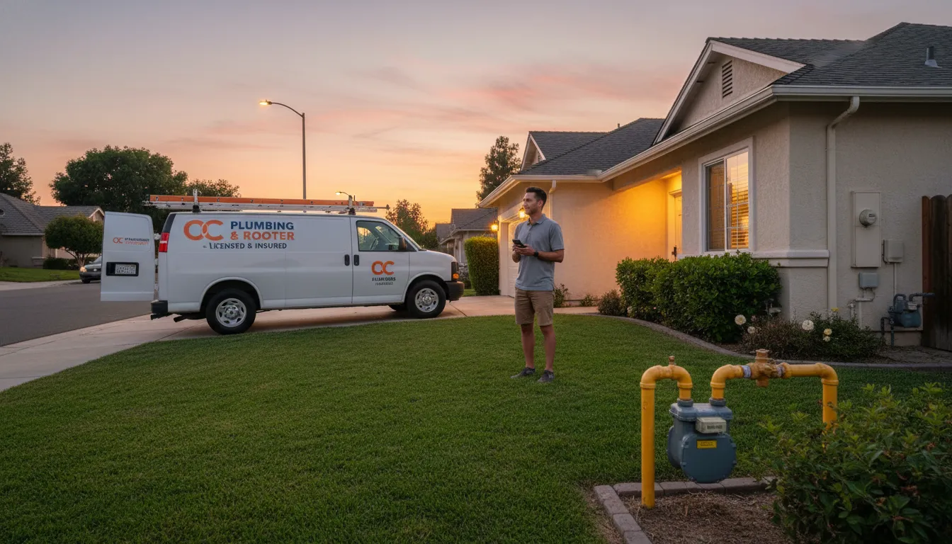 Orange County homeowner safely outside after noticing possible gas line leak signs