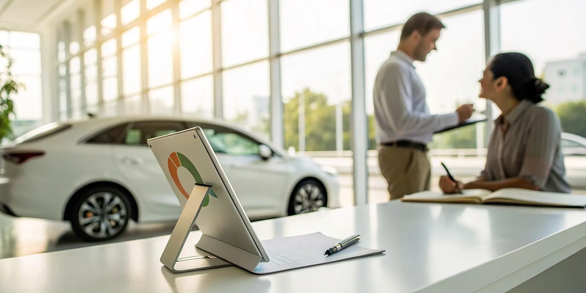 Auto loan refinancing discussion at a dealership for someone with bad credit.