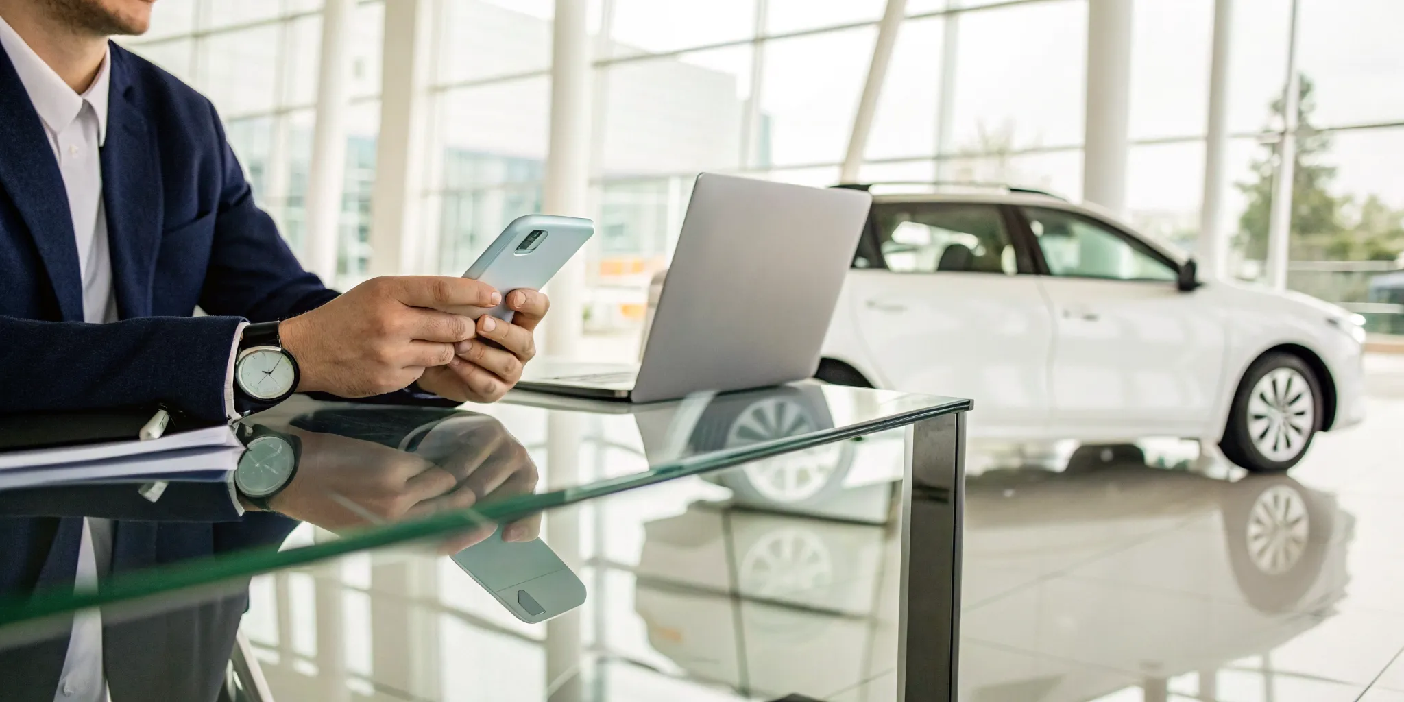 Man getting a pre-approved car loan without affecting his credit score.