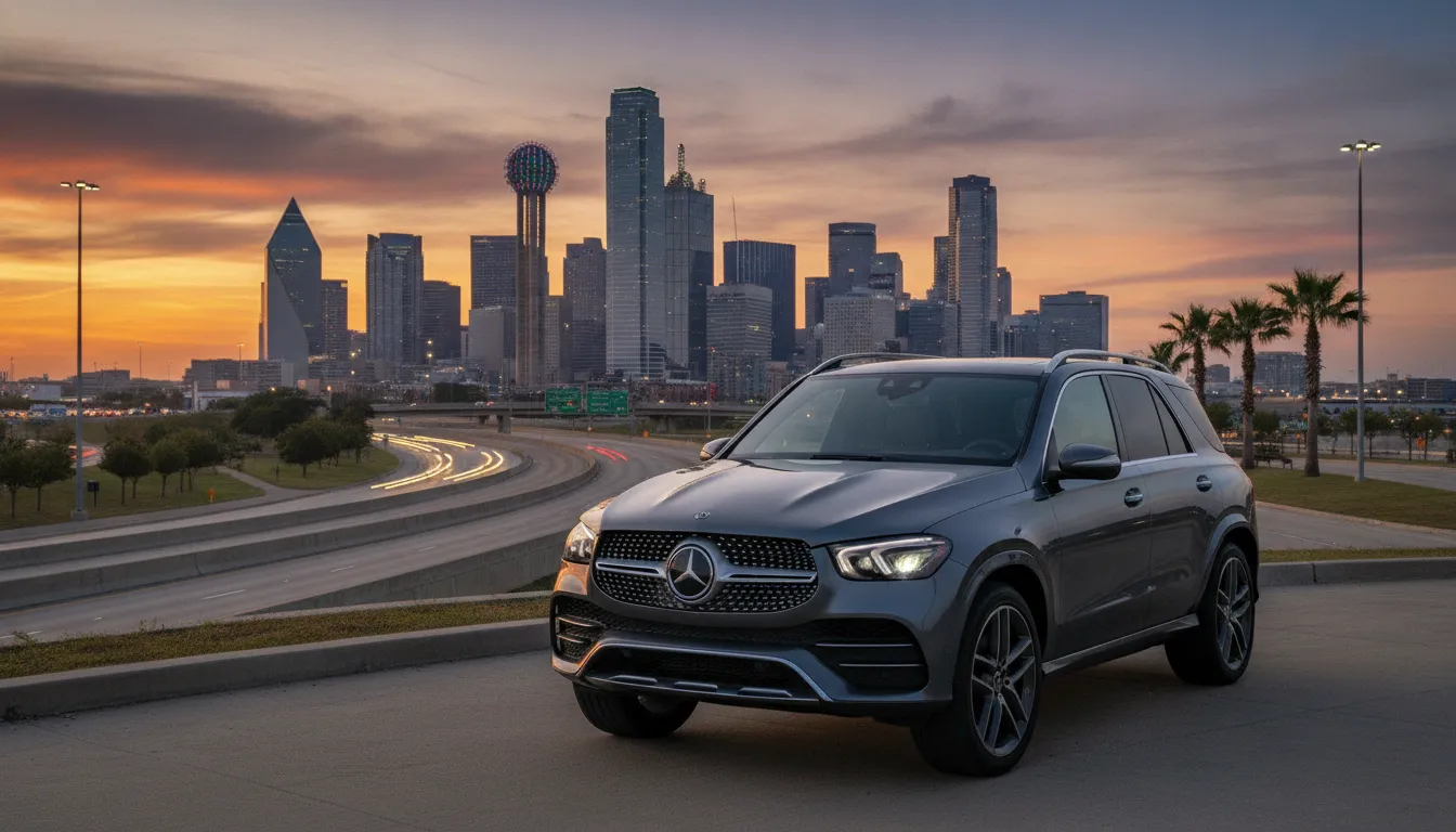Mercedes-Benz GLE SUV interior with leather seats and spacious second row