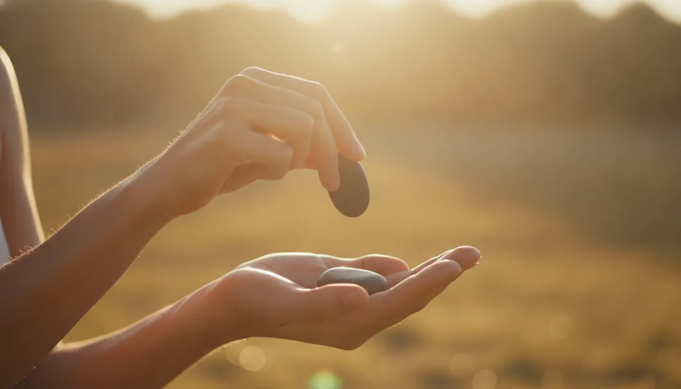 Person reflecting on the spiritual meaning of guilt with compassion