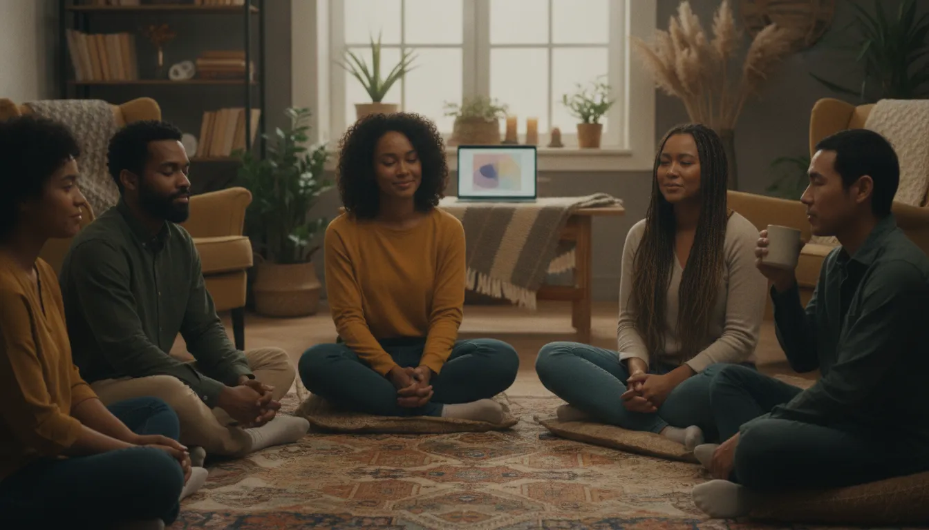 Diverse spiritual seekers gathered for a virtual spiritual awakening circle
