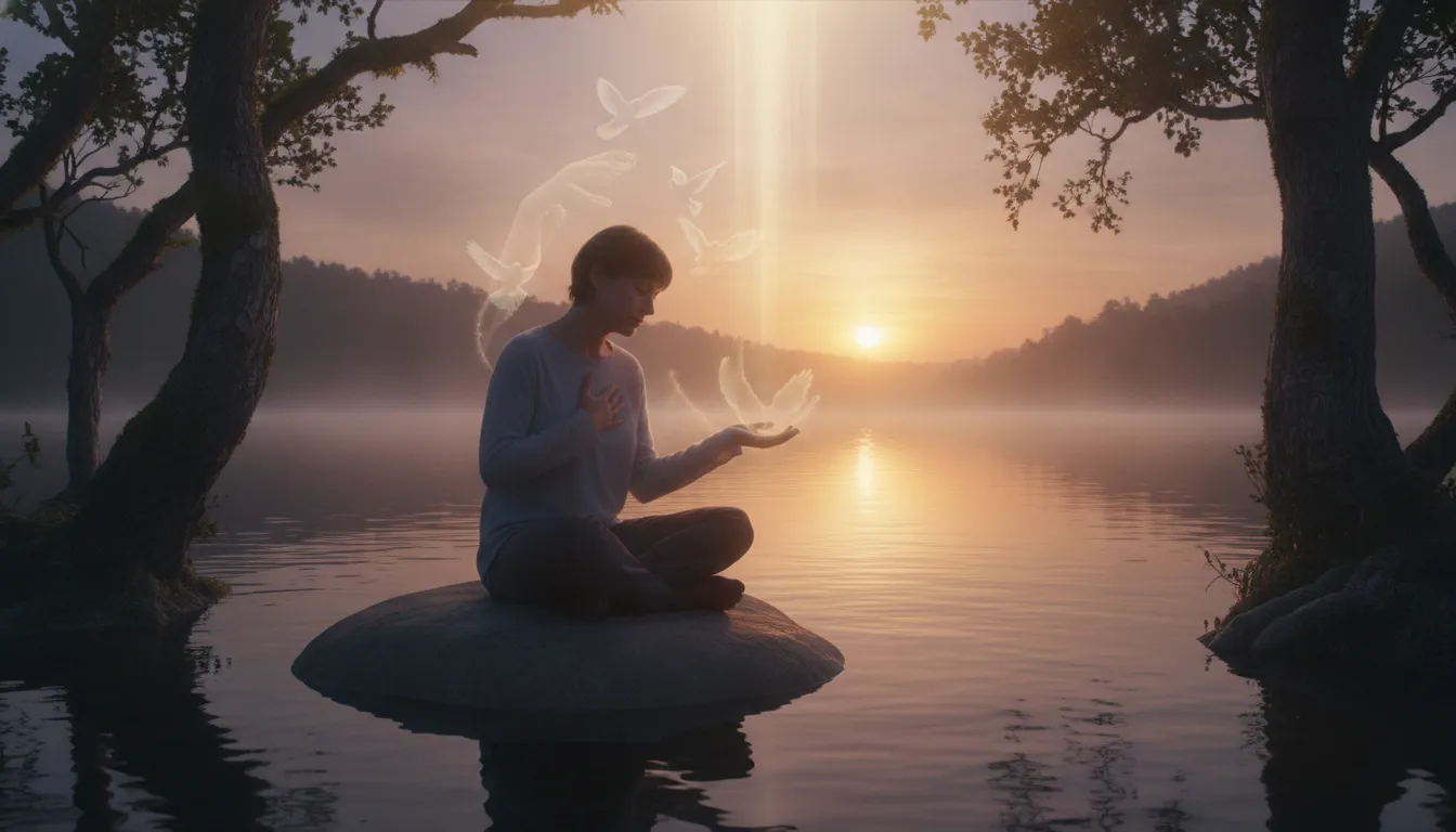 Quiet reflection beside water for releasing guilt and receiving God's love