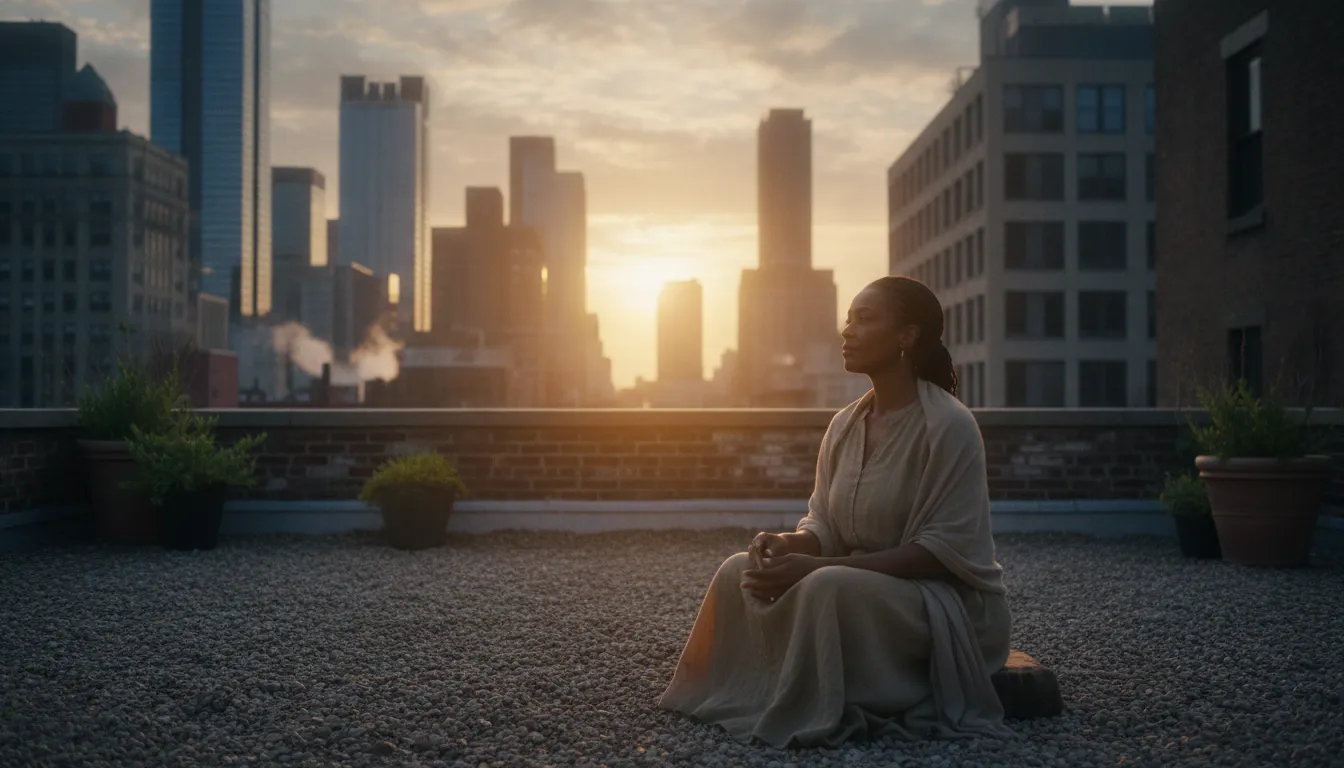 Spiritual seeker sitting quietly and listening for God's presence