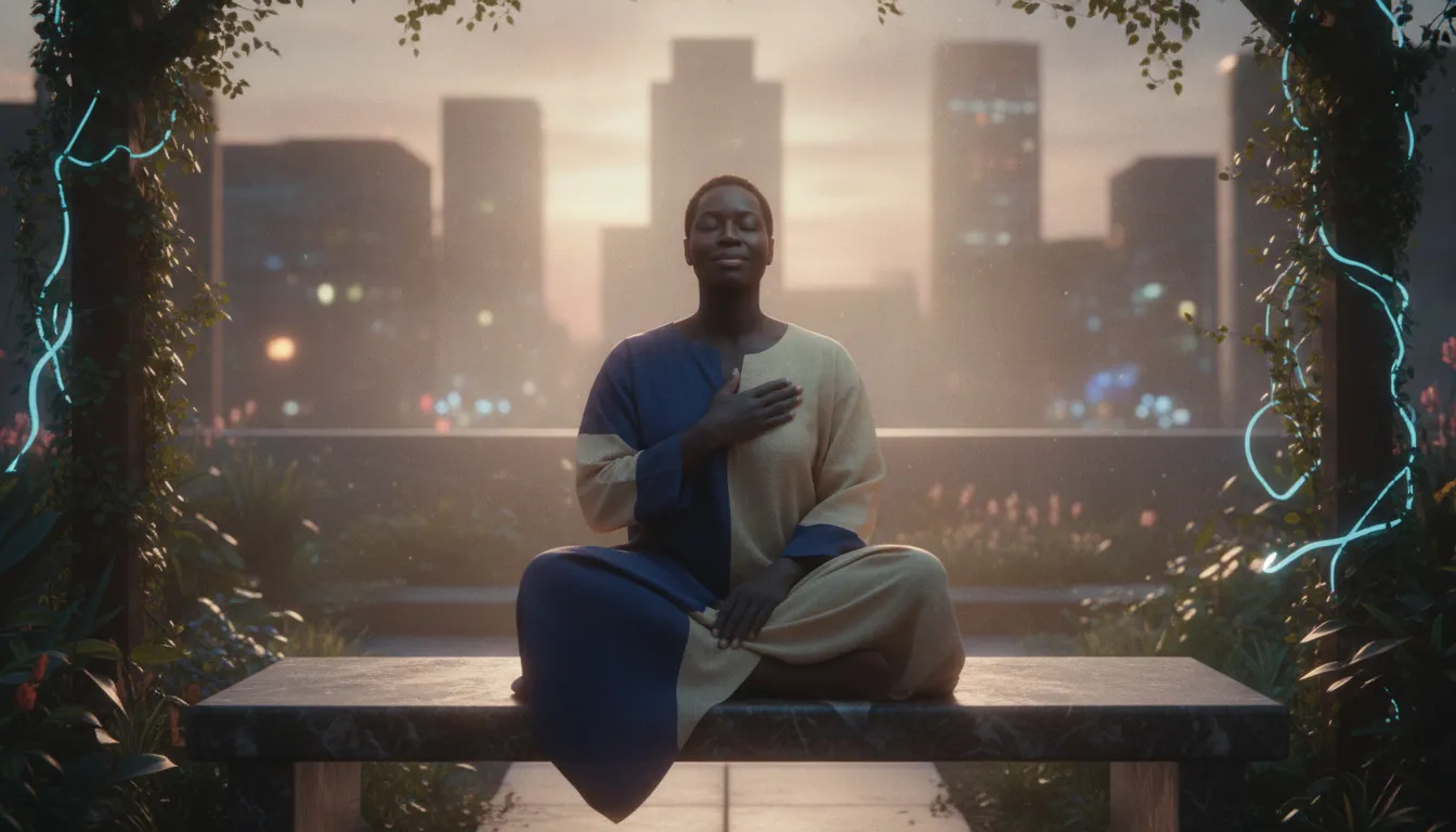 A calm person pausing to tell intuition from fear