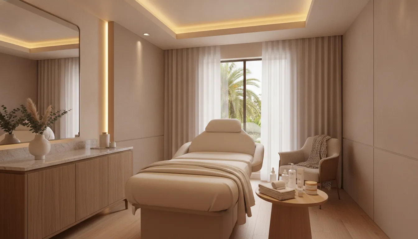 Treatment room for comparing Ellacor downtime with other skin tightening options