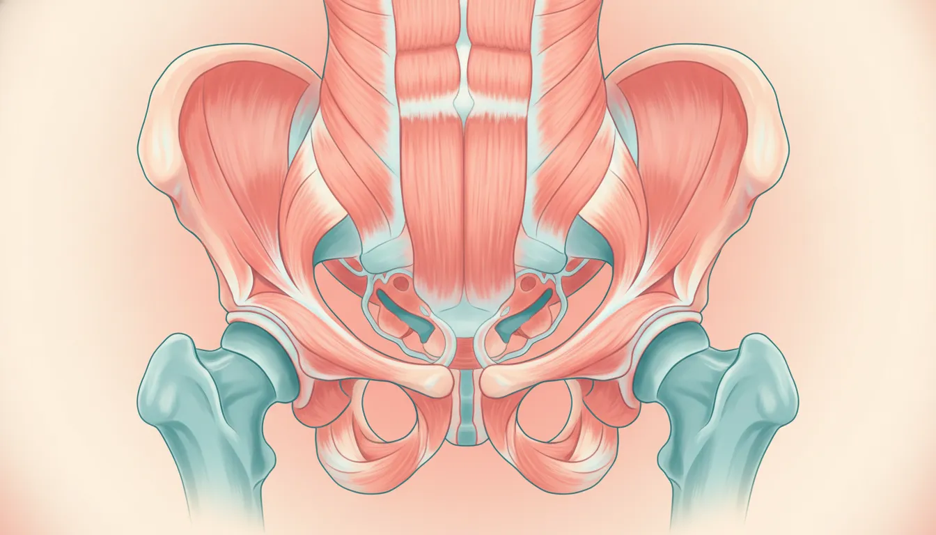Medical illustration explaining muscles addressed during StarFormer pelvic floor treatment