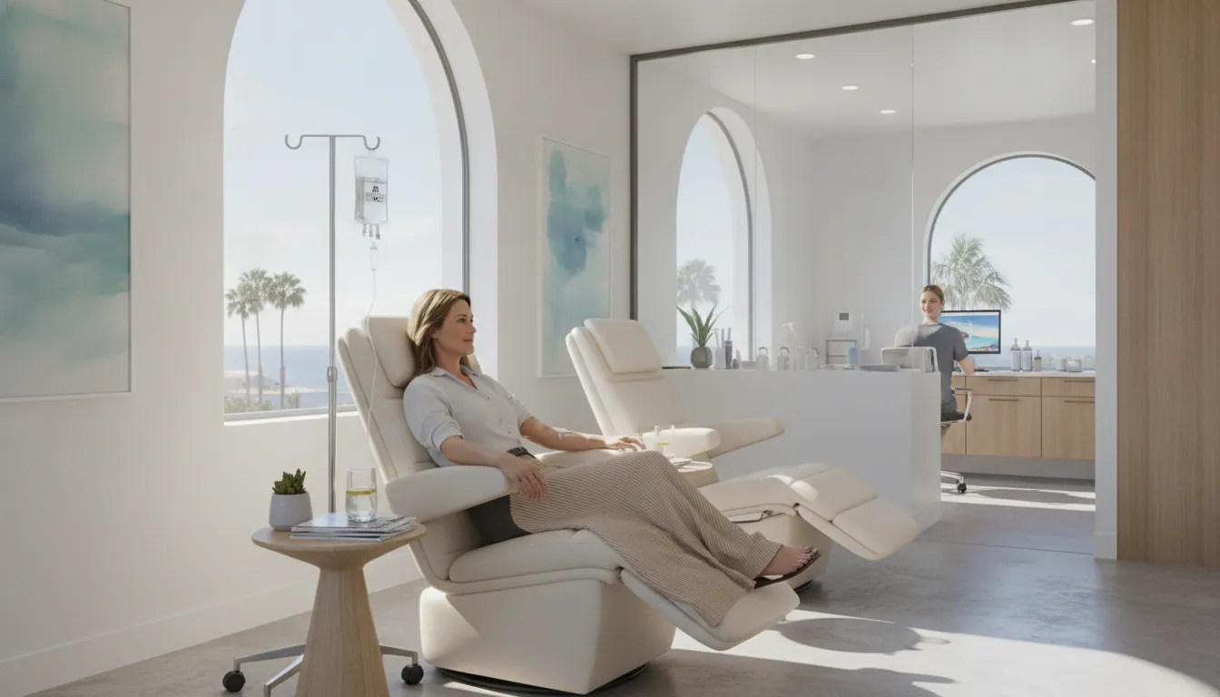 Comfortable NAD IV therapy session at a San Diego wellness clinic