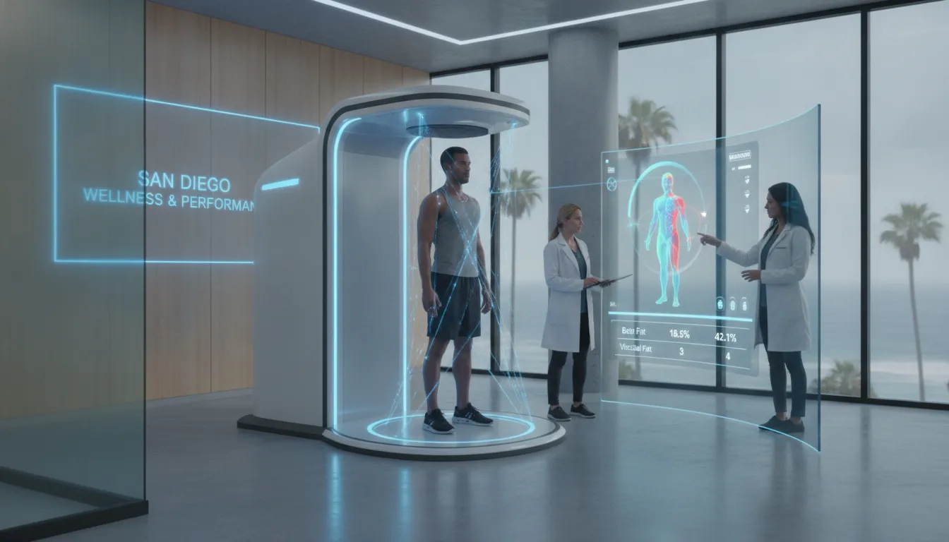 Advanced 3D body composition analysis technology used to track fat loss and muscle gain during a medical weight loss program