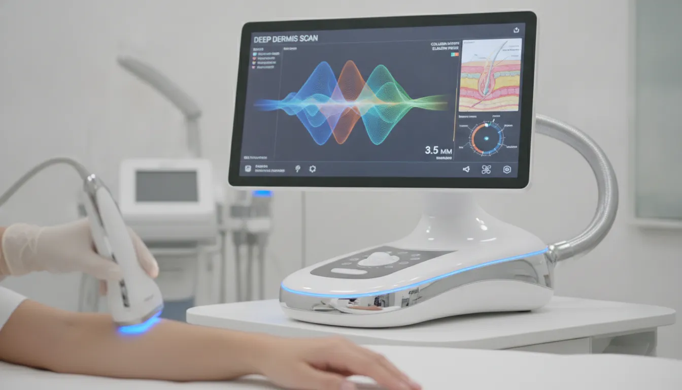 Ultherapy PRIME real-time skin visualization ultrasound technology screen display