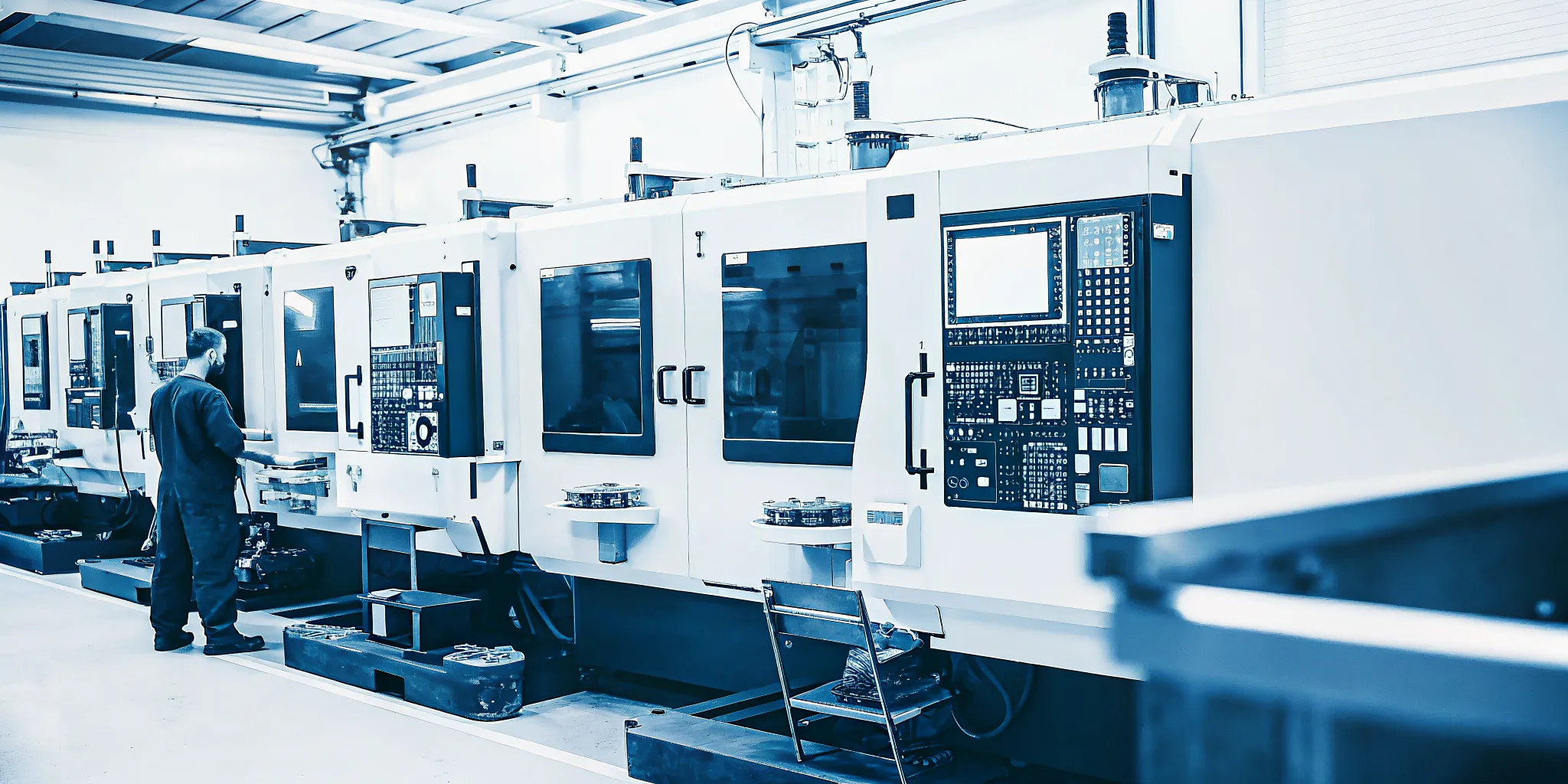 Operator managing program transfer with DNC software for CNC machines