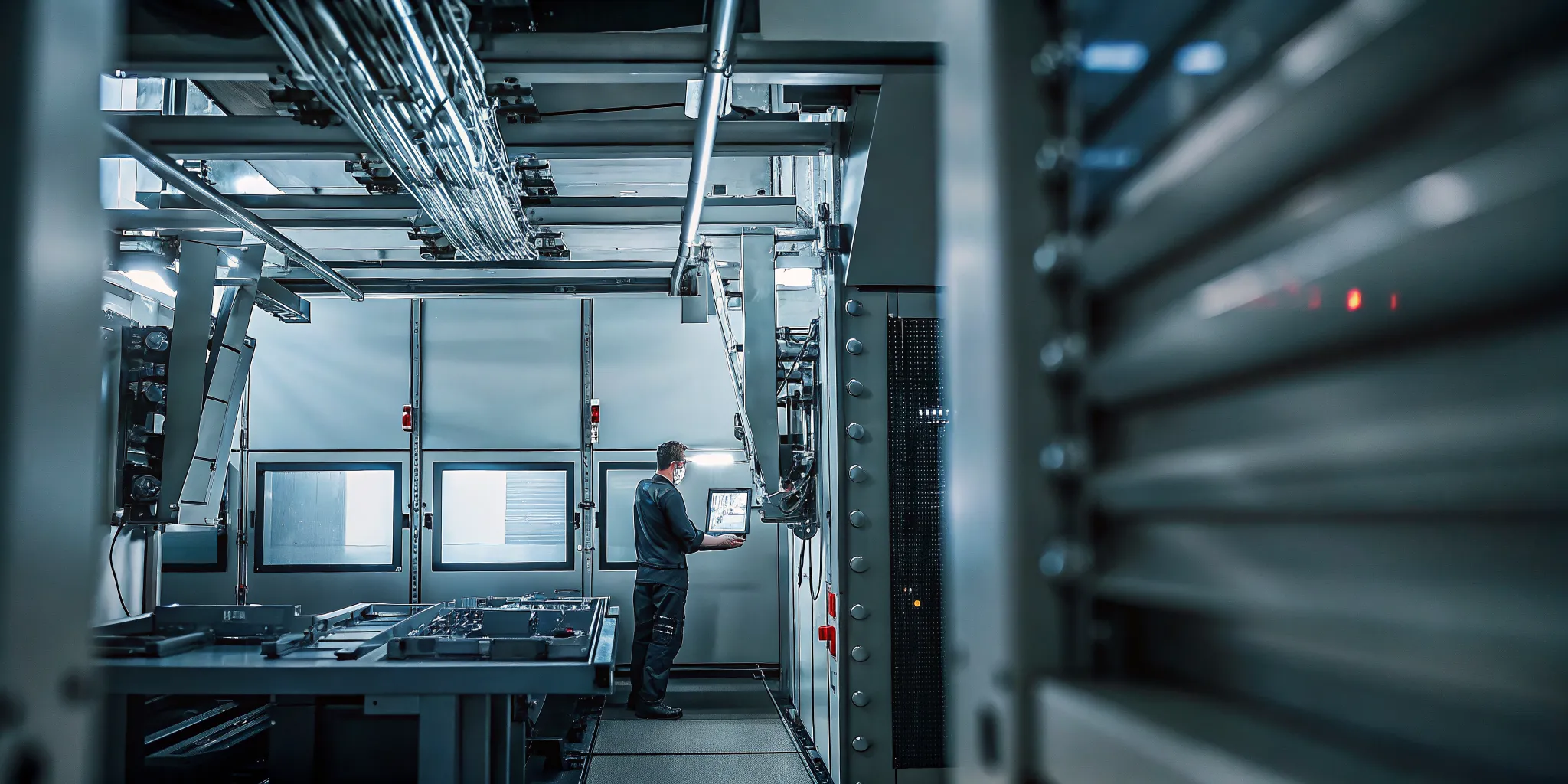 Precision job shop where machine utilization and OEE guide production decisions