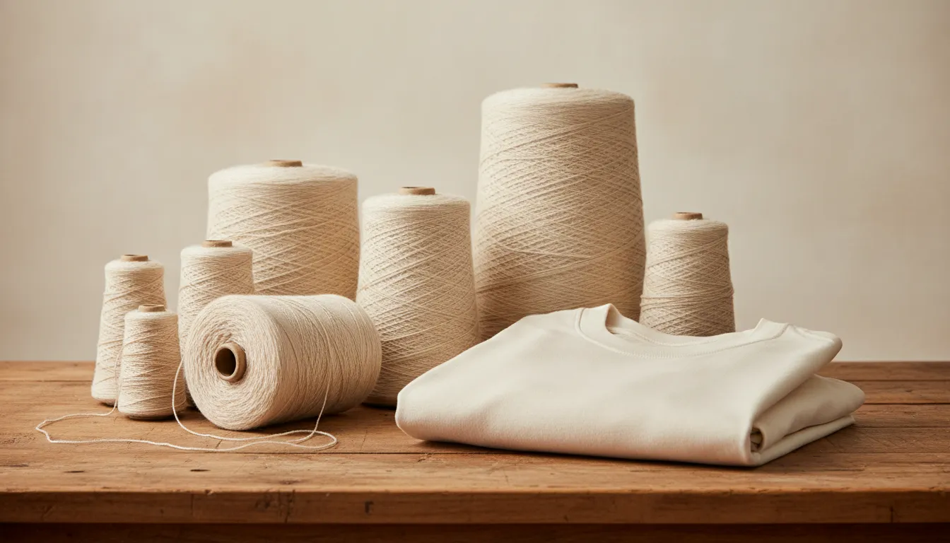 Airlume cotton yarn and premium cotton t-shirt fabric