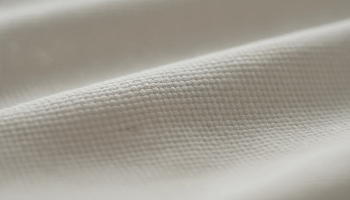 Close-up macro view of premium cotton t-shirt fabric texture showing the weave and fiber quality