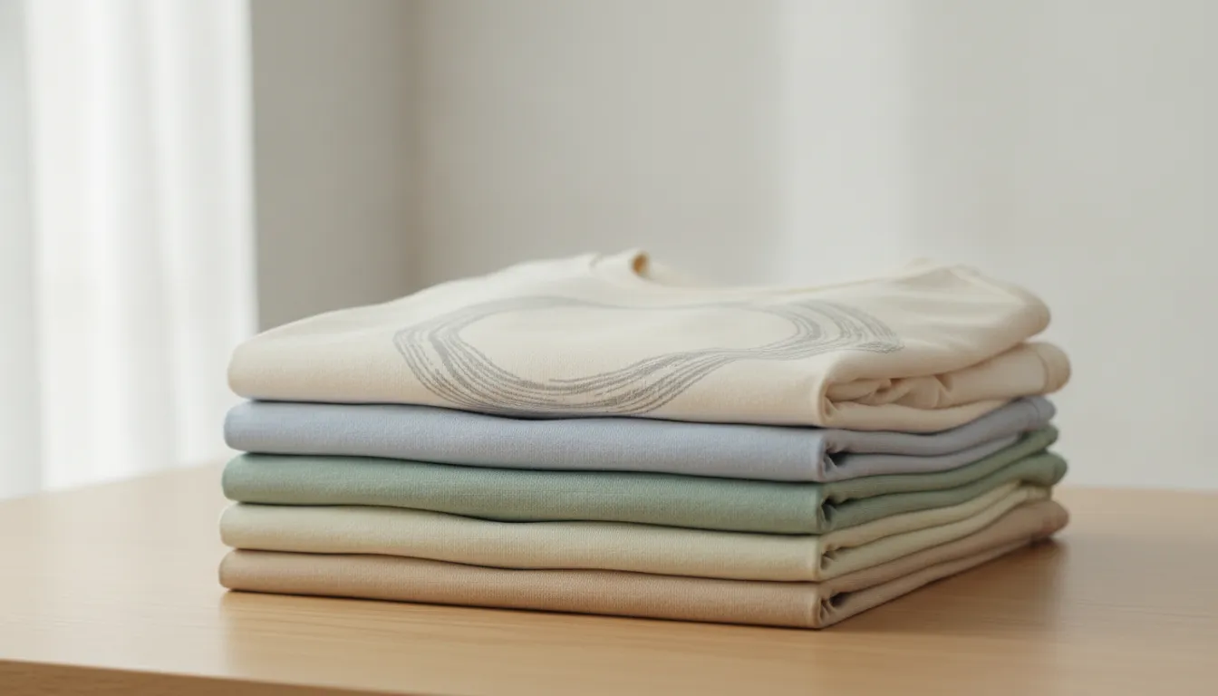 stack of soft cotton t-shirts printed with matte water-based inks
